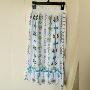 Johnny was embroidered linen skirt